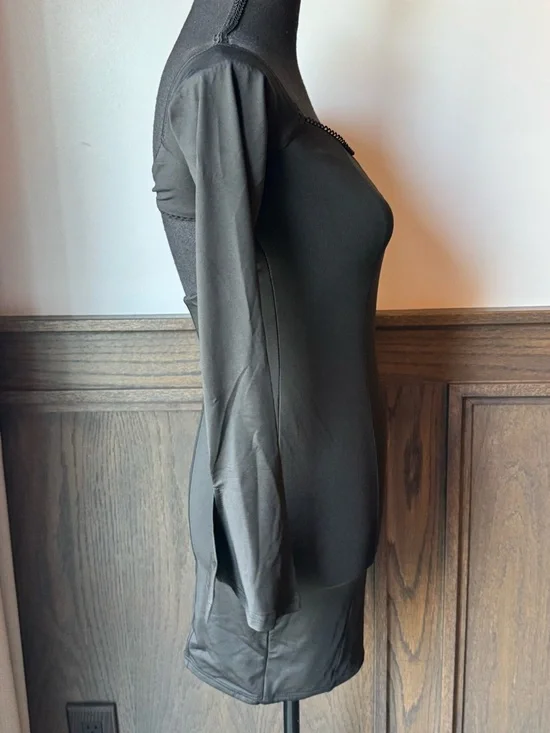 Women’s Black Long-Sleeve whimsigoth Bodycon Dress xs nwt - Picture 4 of 6